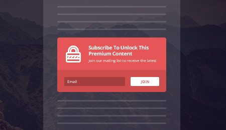 Unlock content email subscribe forms
